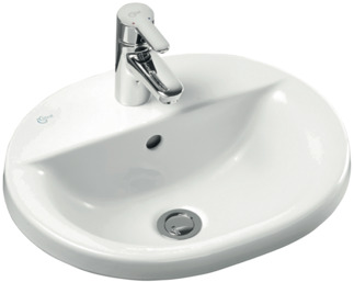 E5002 Concept Oval 48cm Countertop Washbasin 1 Taphole Washbasins